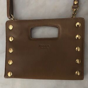 Hammitt Tan Crossbody Bag with Gold Studs